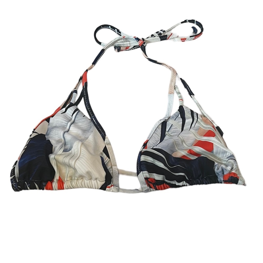 Athleta XS Blue Tropical Bikini Swim Top